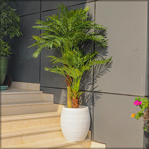 White Concrete Egg Design Planter