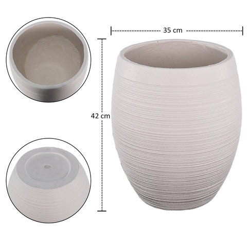 White Concrete Egg Design Planter