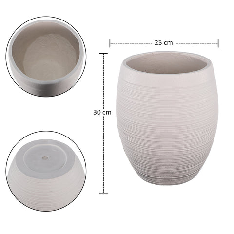 White Concrete Egg Design Planter