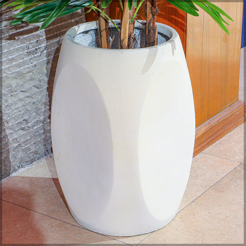 White concrete pot