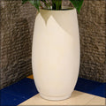 White concrete garden planters