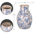 Traditional blue and cream ceramic flower vase