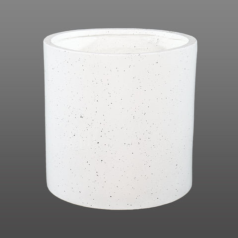 White cylinder concrete flower pot for stylish décor