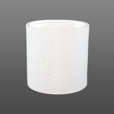 White cylinder concrete planter for modern spaces