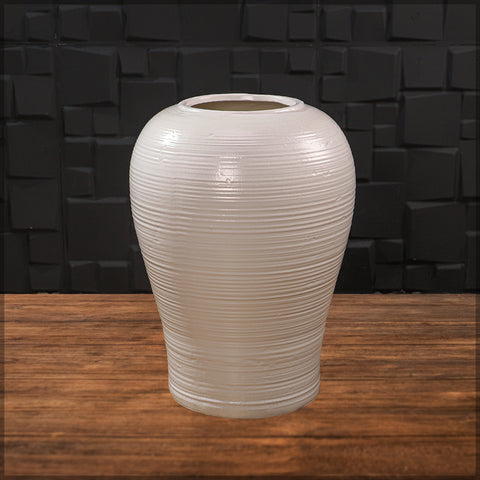 Large white ceramic floor vase for stylish spaces