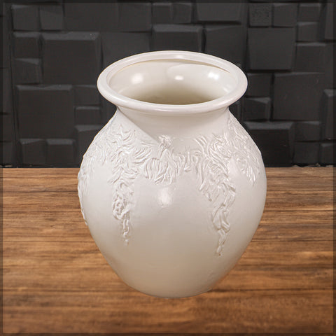 Decorative white ceramic vases for home