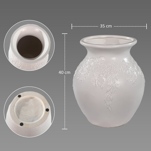 Elegant white ceramic vase for home decoration