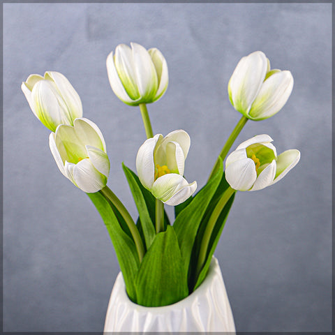 White Real Touch Tulip Flower