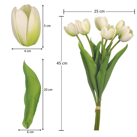 White Real Touch Tulip Flower