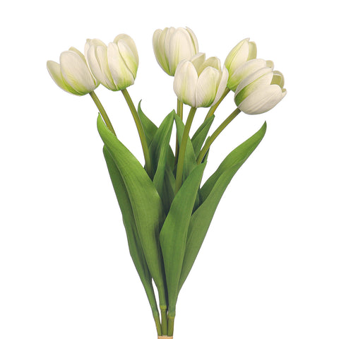 White Real Touch Tulip Flower