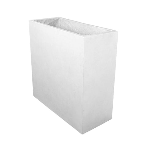 White Rectangular Concrete Pot