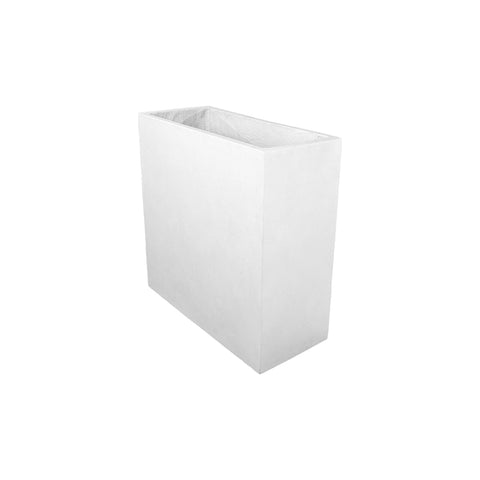 Modern white rectangular concrete pot