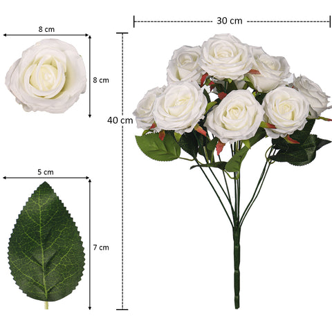 Artificial White Rose Flower