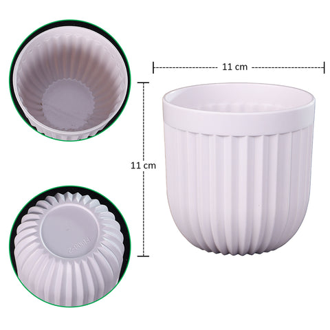 Simple and stylish white plastic flower pot