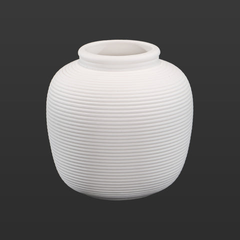 Small white ceramic vase for minimalist decor