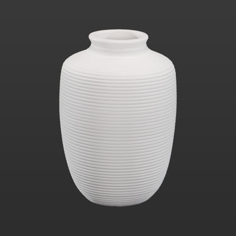 Decorative small white ceramic vase for table decor