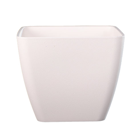 Modern white plastic pot for succulents and flowers