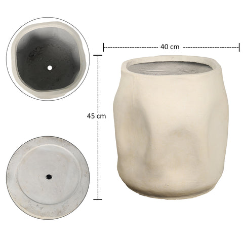 White Concrete Plant Pot Dubai