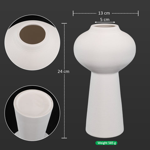 Stylish inverted bottle design ceramic vase for modern decor