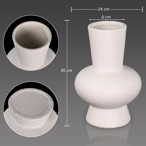 White ceramic vase with a wide opening for modern decor