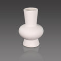 Elegant wide mouth white ceramic vase for floral arrangements