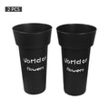 Black plastic vase for interior decoration