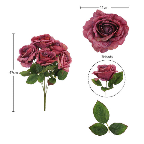 Artificial Silk Rose Flowers Purple