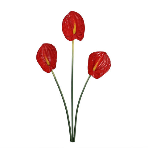 Artificial Single Anthurium Flower Red