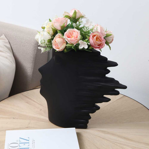 Modern abstract human face vase for stylish interiors