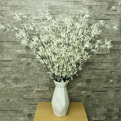 Artificial twigs leaves set white for home decor