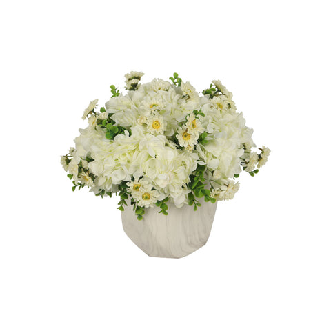 Silk Artificial Hydrangea Flowers White