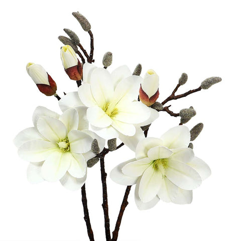 Artificial Magnolia Flowers White