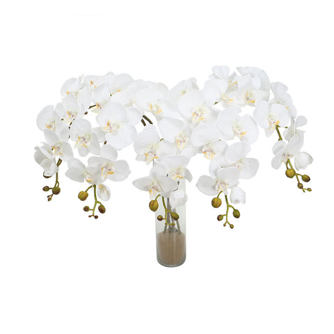 Decorative silk orchid flower arrangement